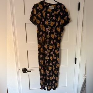 90s Black Floral Dress